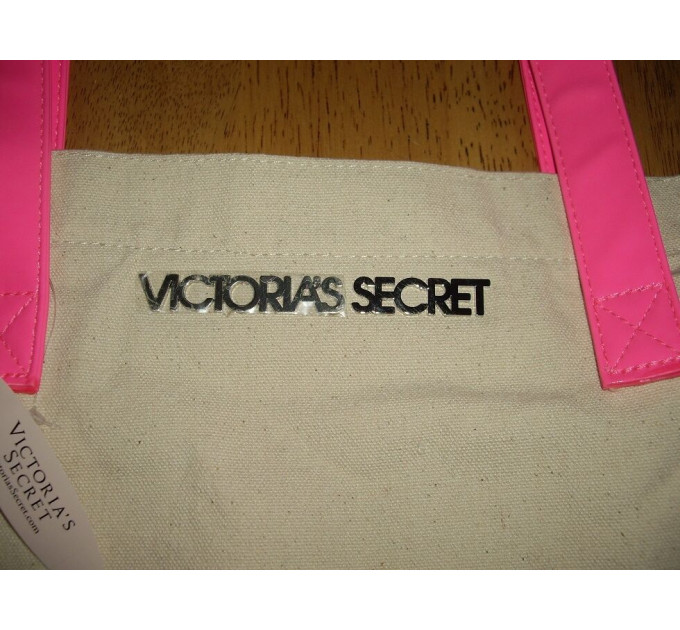 Сумка Victoria's Secret Logo Shopper Beach Large Tote Bag Color Pink Beige